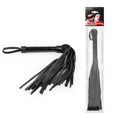 Чёрная многохвостовая плеть с круглой гладкой ручкой Bior toys NTB-80519 (38 см)