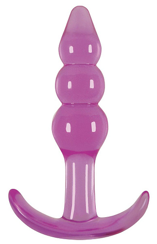 Фиолетовая анальная пробка NS Novelties Jelly Rancher T-Plug Ripple Purple NSN-0451-35 (10,9 см)
