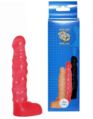 Розовый анальный стимулятор с мошонкой Сумерки богов 4300-22 CD DD (14 см)