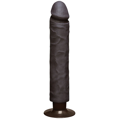 Коричневый вибратор Doc Johnson The Realistic Cock ULTRASKYN Without Balls Vibrating 10” 1160-37-BX (29,2 см)