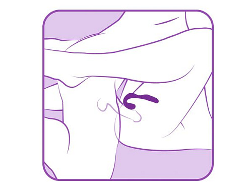 Двусторонний вибратор фиолетового цвета на эластичных ремешках Adrien Lastic Mr. Hook 10883