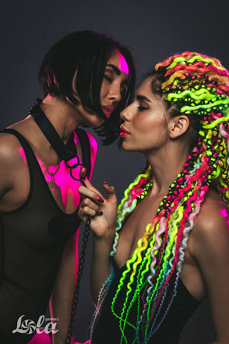 Чёрный ошейник с поводком Lola toys Sin 1086-01lola