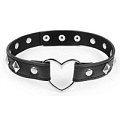 Чёрный ошейник с серебристыми ромбиками и сердечком Bior toys NTB-80557