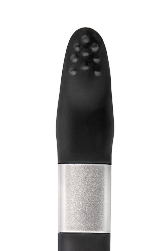 Чёрный клиторальный вибратор с 8Gb USB памяти и 7 режимами вибрации Qvibry QM1