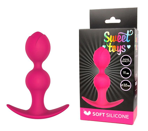 Розовая силиконовая анальная втулка Bior toys ST-40149-16 (11 см)