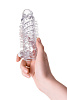 Прозрачная насадка на пенис с вибропулей и шипами A-toys TOYFA A-Toys 768014 (13,4 см)