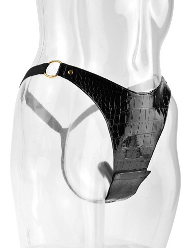 Вибротрусики чёрного цвета с пультом Pipedream GOLD VIBRATING PANTIES PD3981-23 (размер S-M-L)