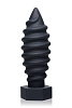 Анальная пробка с ребрами в чёрном цвете XR Brands Tom of Finland TF1372 (20 см)