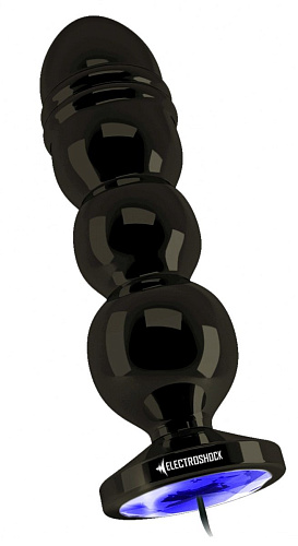 Тёмно-серая анальная пробка с электростимуляцией Shots Media BV Bold Butt Plug ELC010GRY (14,1 см)