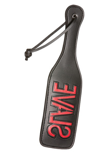 Чёрный пэддл с красной надписью Allure Lingerie X-Play «SLAVE» 2053