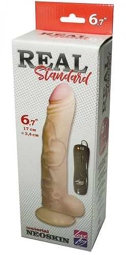Вибратор с присоской телесного цвета LOVETOY (А-Полимер) REAL Standard 024813 (17 см)