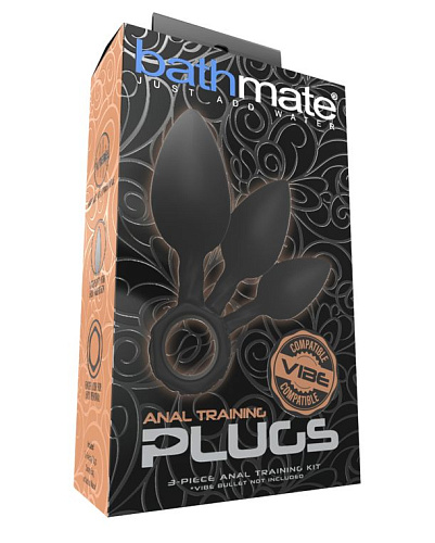 Набор чёрных анальных плагов Bathmate Anal Training Plugs BM-V-AP