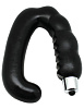 Чёрный С-образный массажёр простаты с вибрацией Eroticon 30272