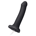 Чёрный фаллос с имитацией эякуляции Strap-on-me Silicon Cum Dildo L 6013267 (19,6 см)