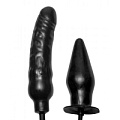 Пробка и фаллос с функцией расширения XR Brands Deuce Double Penetration Inflatable Dildo and Anal Plug AD850