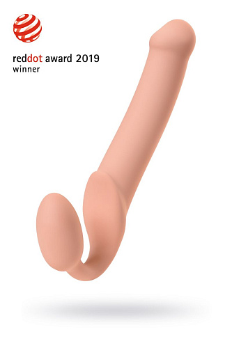 Телесный безремневой страпон Strap-on-me Silicone Bendable Strap-On XL 6012925