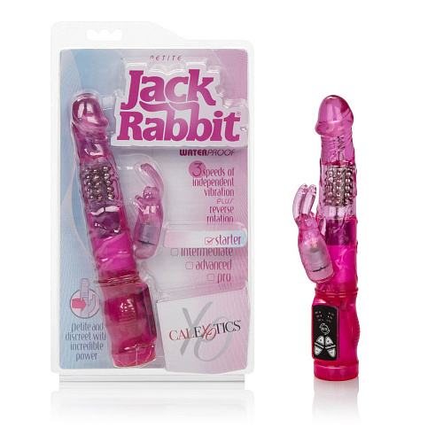 Розовый вибромассажёр California Exotic Novelties Petite Jack Rabbit SE-0610-35-2 (24 см)