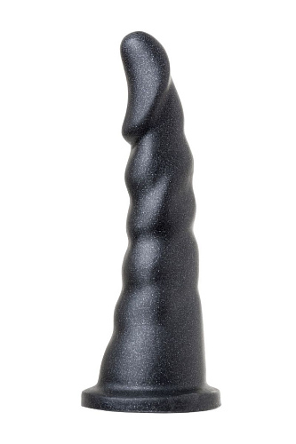 Страпон чёрного цвета с 2 бежевыми насадками и вибрацией LOVETOY (А-Полимер) UniStrap 531513 (20 и 18 см)