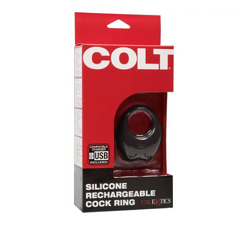 Чёрное перезаряжаемое эрекционное кольцо с вибрацией California Exotic Novelties Silicone Rechargeable Cock Ring SE-6850-03-3