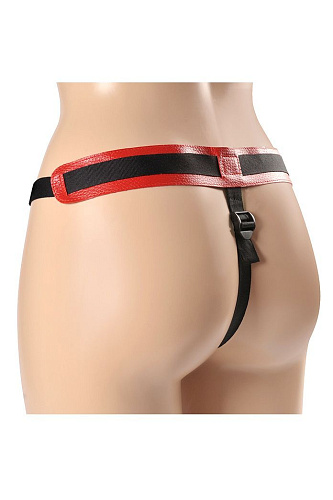 Красно-чёрные трусики с плагом Sitabella HARNESS Trapper 3157-2 XL
