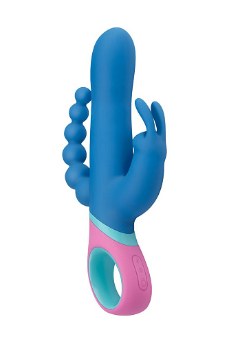 Синий вибратор с 2 дополнительными отростками EDC Vice PMV20-5 (23 см)