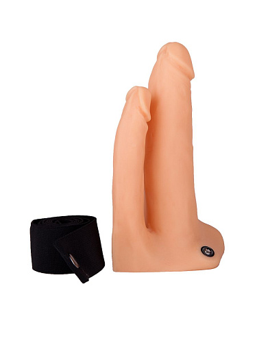 Анально-вагинальный телесного цвета фаллопротез на чёрной резинке №8 1005-08 BX DD