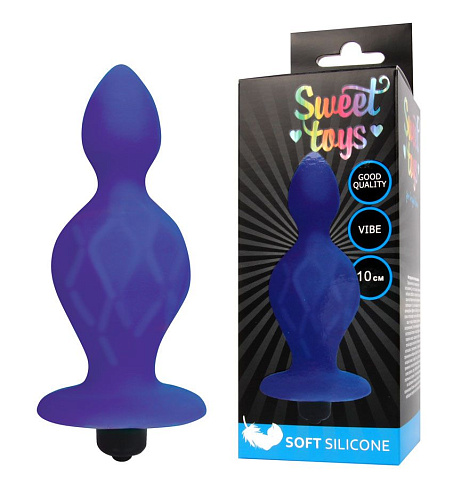 Синяя коническая анальная вибровтулка Bior toys ST-40182-2 (10 см)