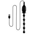 Чёрная, работающая от USB анальная цепочка с вибрацией NMC 7INCH VIBRATING BUTT BEADS WITH USB PLUG 111717