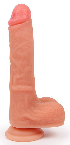 Телесный реалистичный фаллоимитатор с венками на присоске Bior toys ER-30070