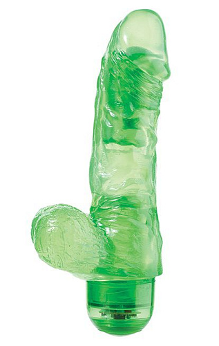 Зелёный гелевый вибратор Dream Toys JELLY JOY 6INCH 10 RHYTHMS GREEN 20842 (15 см)