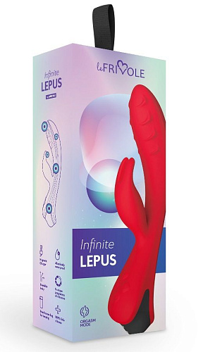Красный вибратор-кролик с рёбрышками Le Frivole Lepus 06114