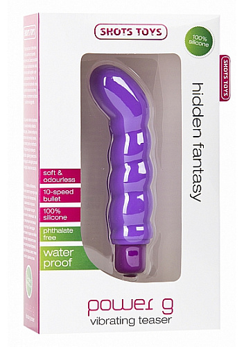 Фиолетовый вибратор со стимуляцией точки G Shots Media BV SHT143PUR (18 см)