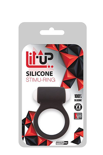 Чёрное эрекционное виброкольцо Dream Toys LIT-UP SILICONE STIMU RING 3 BLACK 21158