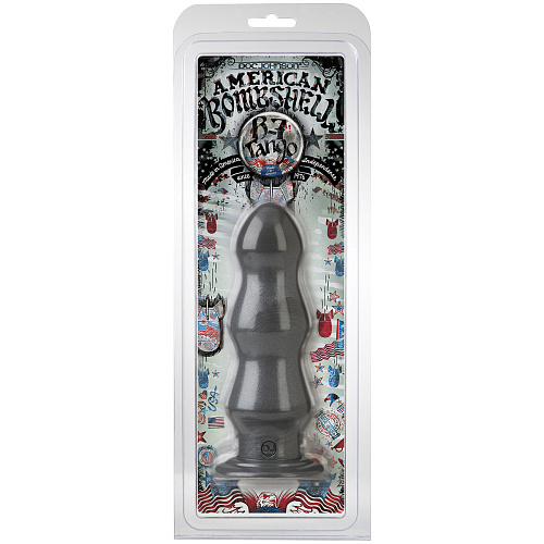 Серая анальная пробка Doc Johnson B-7 Tango Gun Metal 0270-39-CD (17,8 см)