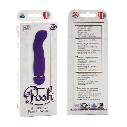 Фиолетовый вибромассажёр California Exotic Novelties Posh 10-Function Petite Teaser 4 Purple SE-0725-20-3 (14,7 см)