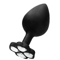 Чёрная анальная пробка с прозрачным кристаллом-клевером Shots Media BV Diamond Butt Plug OU461BLK (8 см)