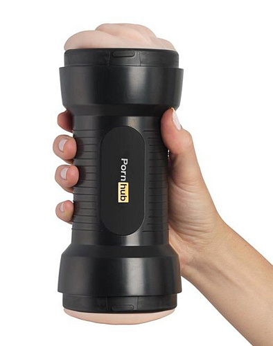 Телесный двусторонний мастурбатор Pornhub Double Down «вагина и ротик» 95702