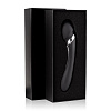 Чёрный двухсторонний вибромассажёр EDC Wholesale Vibes Wand Vibrator SV001BLK (22,5 см)