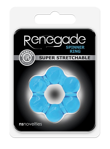 Голубое эрекционное кольцо NS Novelties Spinner Ring NSN-1111-57