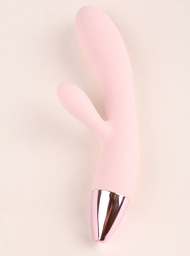 Хай-тек вибромассажёр-носорог для G-стимуляции с клиторальным отростком нежно-розового цвета ImToy Rhino (20,5 см)