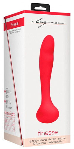 Красный вибростимулятор точки G Shots Media BV Finesse ELE012RED (17,5 см)