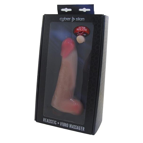 Вибратор-реалистик с розовой головкой телесного цвета LOVETOY (А-Полимер) 802805 (21 см)