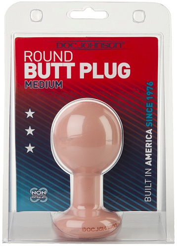 Круглая пробка для анальной стимуляции Doc Johnson ROUND MEDIUM 0244-55-CD (10 см)