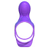Фиолетовое эрекционное кольцо-насадка на пенис и мошонку Pipedream Ultimate Couples Cage PD5816-12