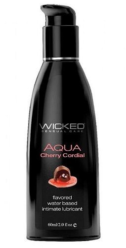 Лубрикант с ароматом вишнёвого ликера Wicked AQUA Cherry Cordial 90352 (60 мл)