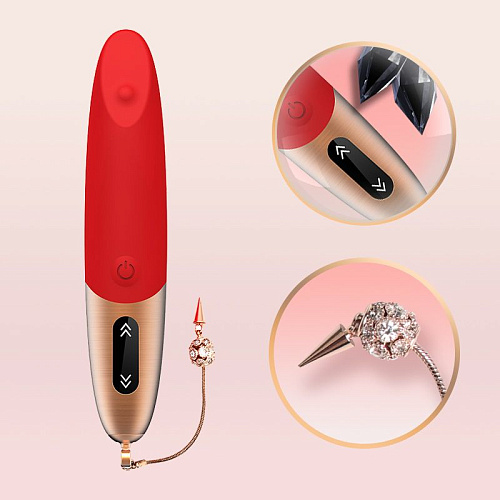 Красный вибромассажёр Viotec DYSIS BRIGHT 1811R1 (12,6 см)