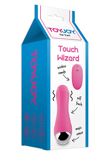 Розовый вибростимулятор с дистанционным управлением Toy Joy Touch Wizard 3006010102 (10 см)