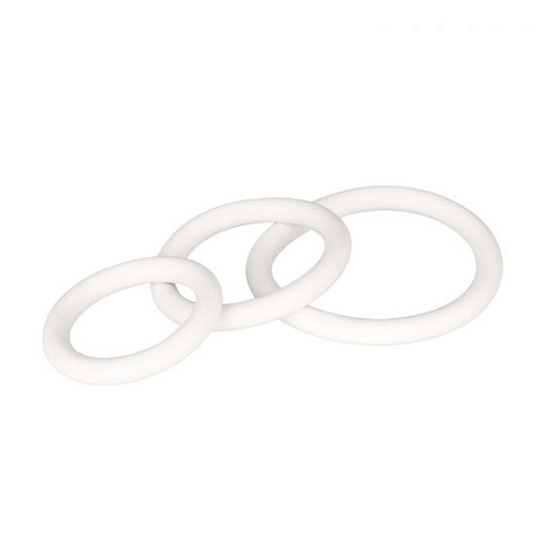 Набор из 3 белых эрекционных колец California Exotic Novelties White Rubber Ring Set SE-1407-09-2