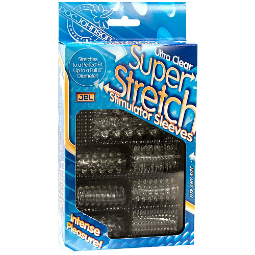 Набор из 7 прозраяных насадок с различным рельефом Doc Johnson 7 Piece Ring Set 0840-01-BX