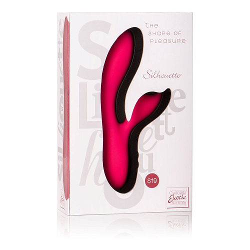 Красный вибромассажёр с лепестком для стимуляции клитора California Exotic Novelties Silhouette S19 SE-4594-15-3